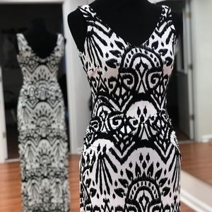 Black and cream maxi dress